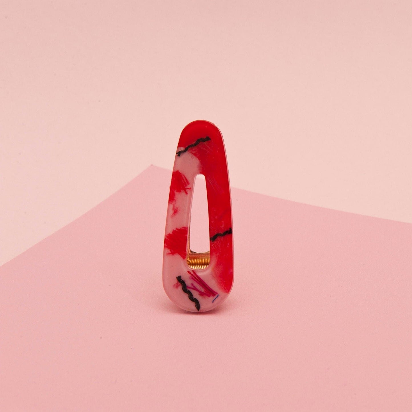 Valentina Pink & Red Resin Hair Clip