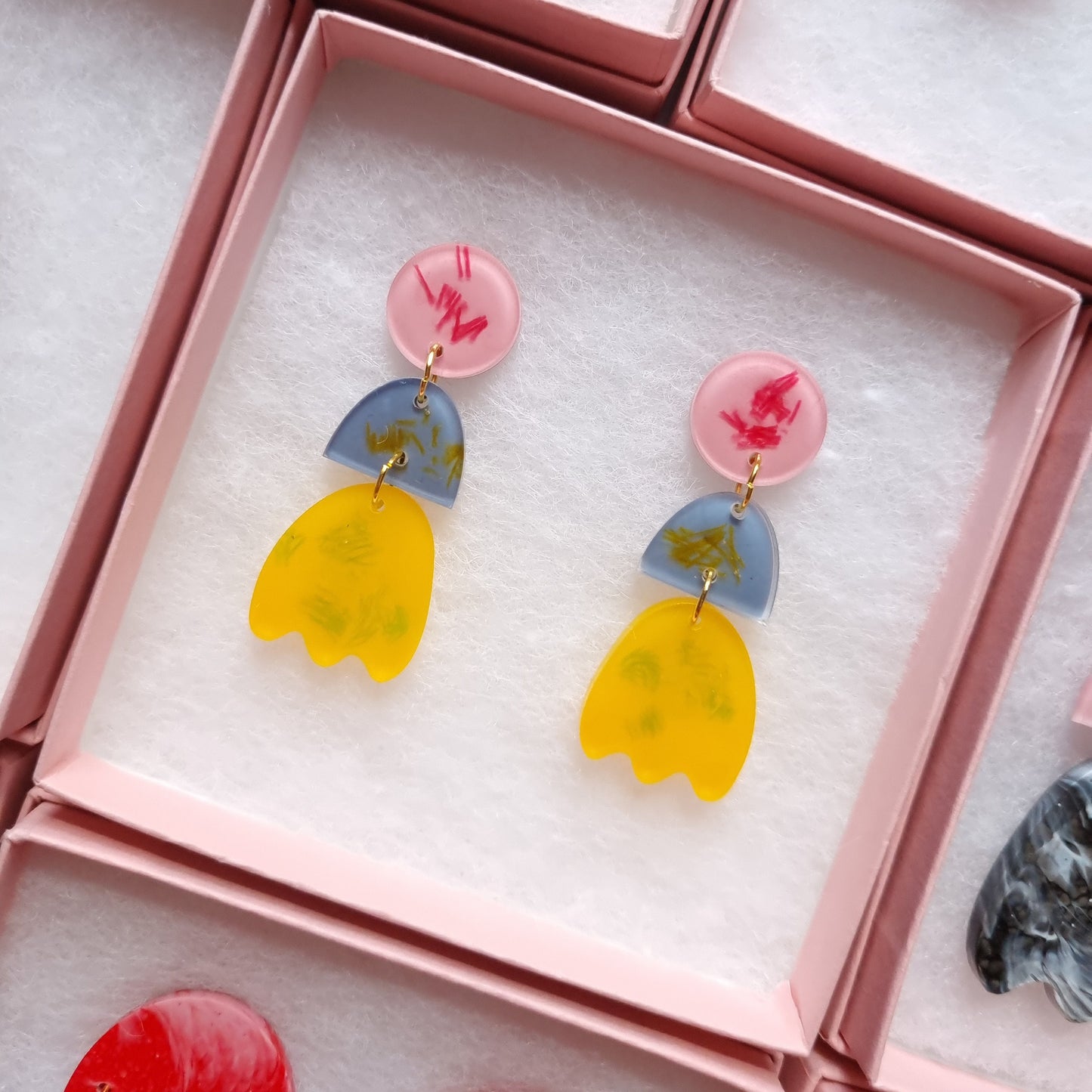 Lalea Abstract Pastel Drop Earrings