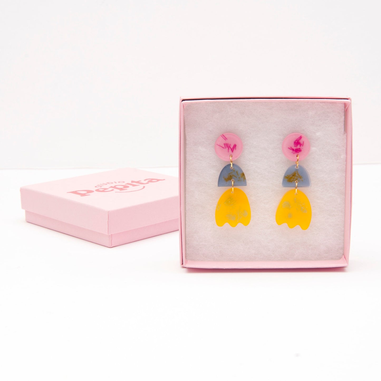 Lalea Abstract Pastel Drop Earrings